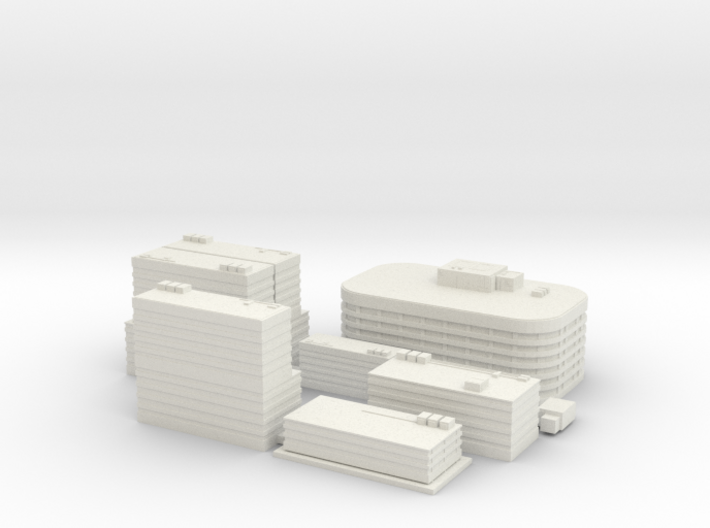 City Building Set (8 in 1) - 1 piece version 3d printed