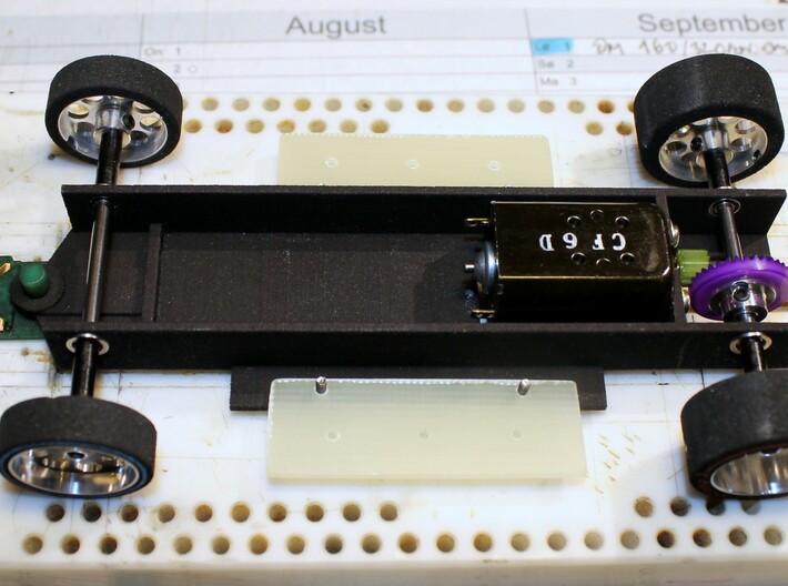 NWP2 962 3d printed Assembled chassis - shown as example - parts are not included - only black chassis part