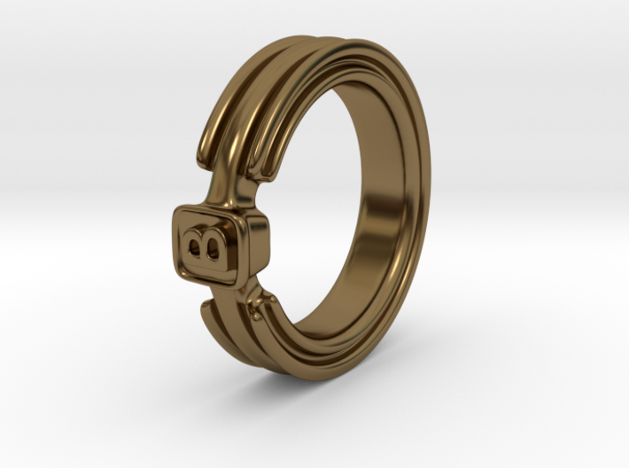 Em(B)lem Ring - EU Size 64 3d printed