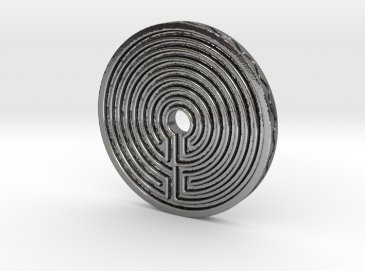 Labyrinth coin 3d printed