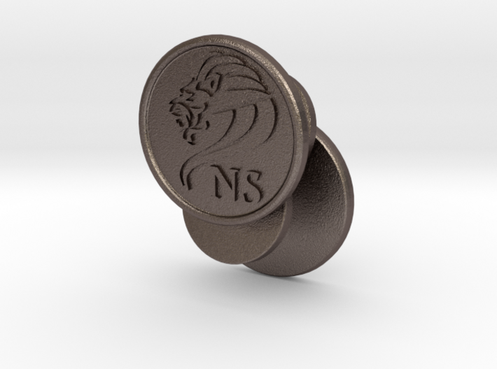 Personalized Lion Cufflinks - Personalized Initial 3d printed