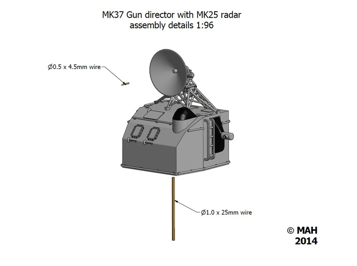 MK37 Director with MK25 radar 1/96 3d printed 