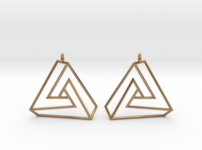Impossible earrings with a twist 3d printed