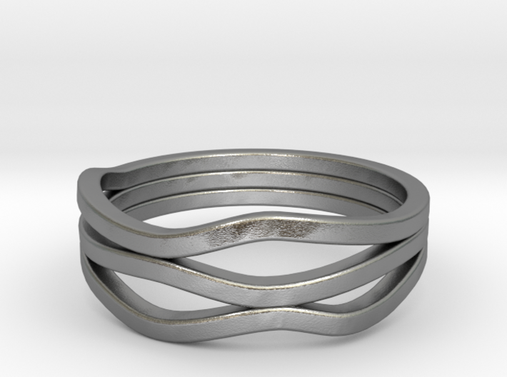 Wave Knuckle Ring 3d printed 