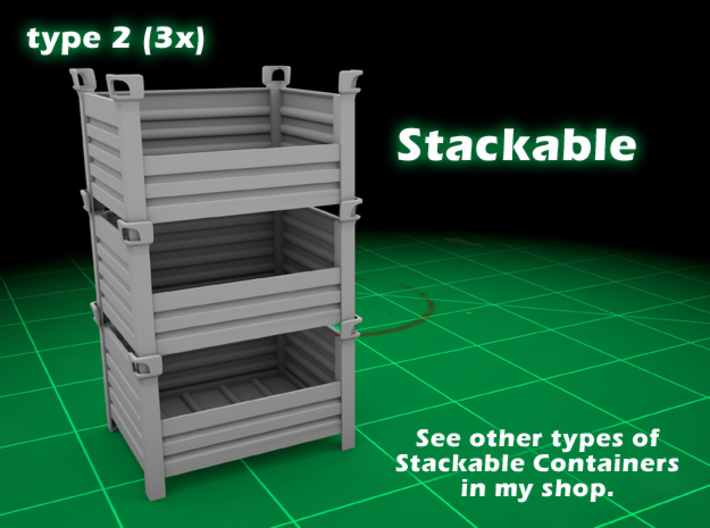 Stackable Container Type2 (3x) 3d printed 