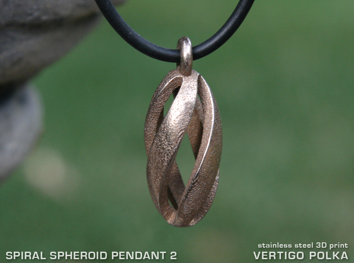 Spiral Spheroid Pendant 2 3d printed