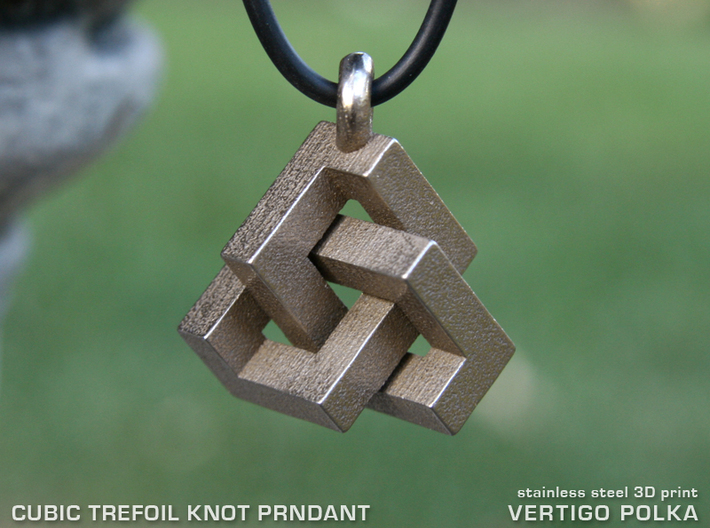 Cubic Trefoil Knot Pendant 3d printed