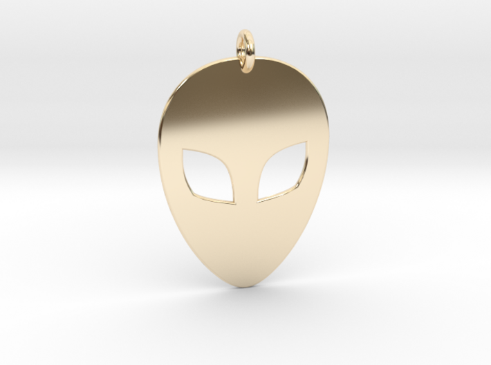 Alien Head Pendant, 1mm Thick. 3d printed