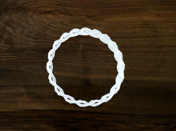 Turk's Head Knot Ring 2 Part X 19 Bight - Size 17. 3d printed