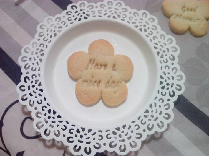 Have a nice day Flower - Cookie cutter 3d printed Baked cookie