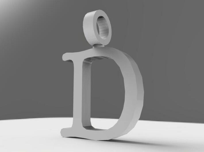 D Letter Pendant 3d printed