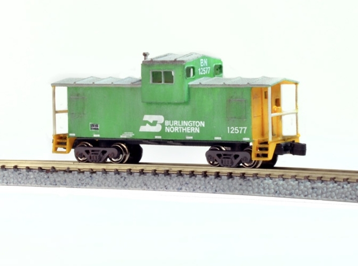 Widevision Caboose - Zscale 3d printed Customized, Painted and Weathered by Mike Skibbe