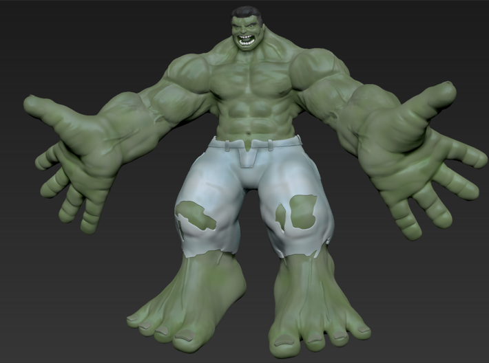 Hulk figure with nice details 3d printed 