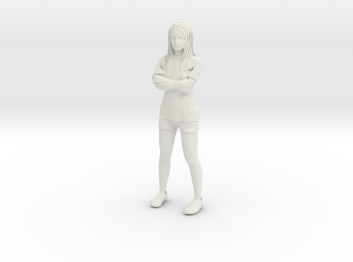 Female in shorts and tshirt 1/29 scale 3d printed