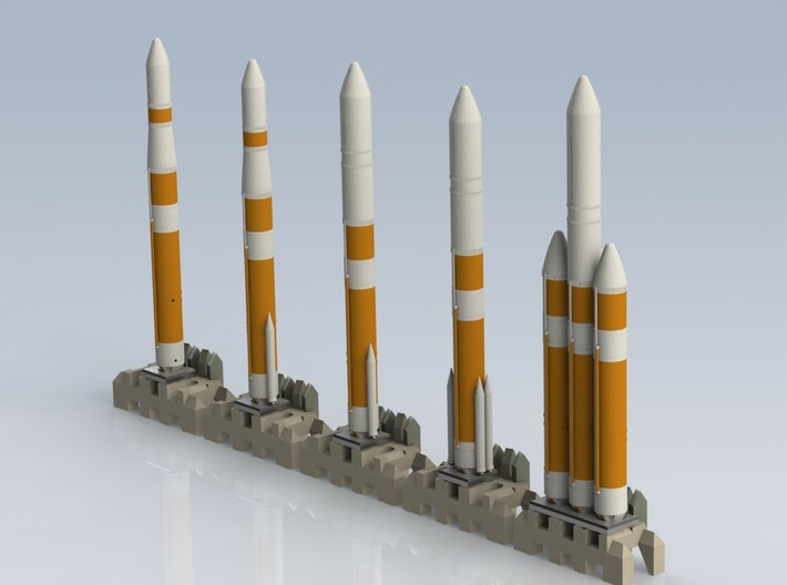 1/400 Delta IV Heavy with Orion Service Module 3d printed CAD render of my other Delta IV variants