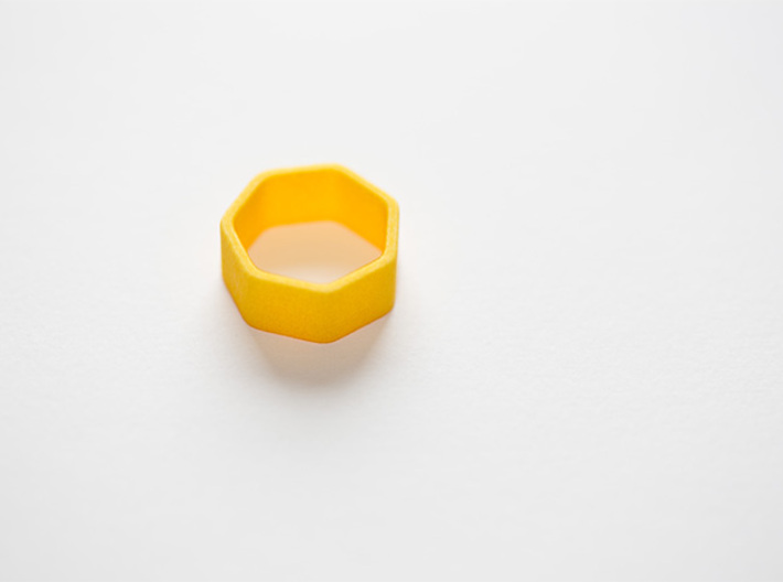 Poly7 Ring 3d printed Poly7 Ring in Yellow Strong &amp; Flexible