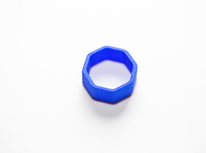 Poly8 Ring 3d printed Poly8 Ring in Blue Strong &amp; Flexible