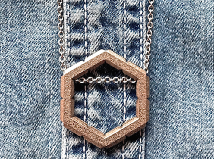 &quot;Roughie&quot; Geometric Honeycomb Pendant 3d printed