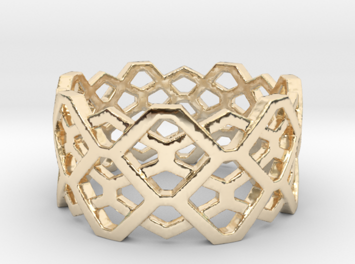 Hexagon ring - size 7.25 3d printed