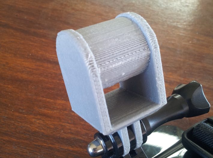 LED Bicycle Headlight GoPro Style Adapter 3d printed Printed on an UP! 3D Printer