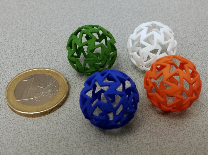 12-star ball 3d printed Strong &amp; Flexible Polished