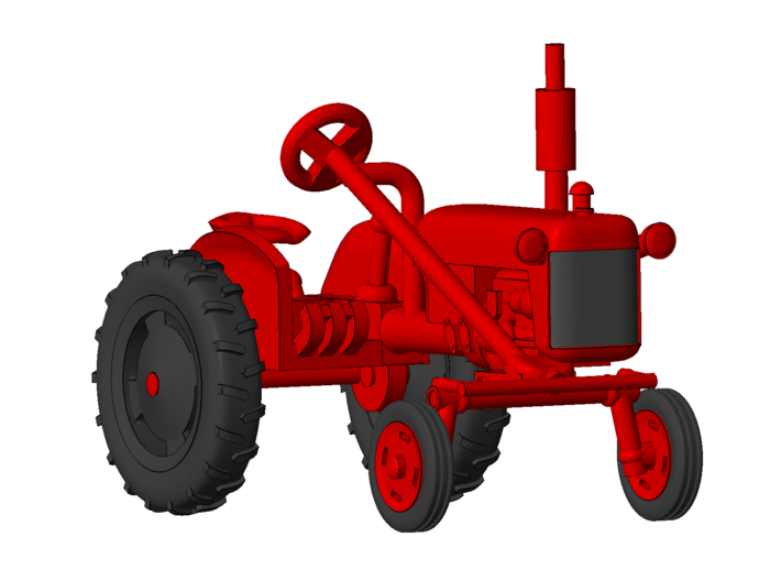 1/87 Scale 1950 Potato Tractor 3d printed Shown with wheels on.