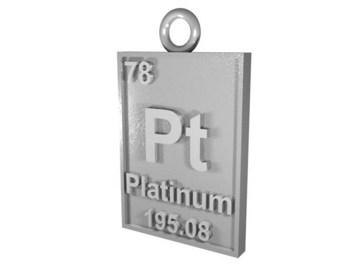 Platinum Periodic Table Pendant 3d printed CGI Rendering of The Platinum Pendant
