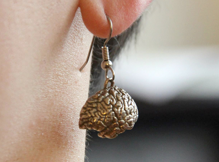 Brain Earrings (Two Hemispheres) 3d printed Inside of brain - please note earrings do not ship with hook