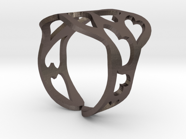 Ring of hearts 3d printed