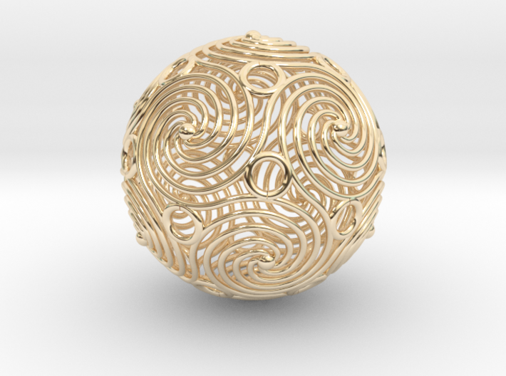 spiraling icosahedron | 2.4mm 3d printed