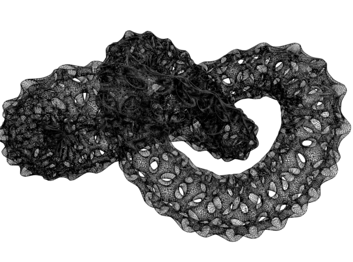 trefoil knot 3d printed wireframe