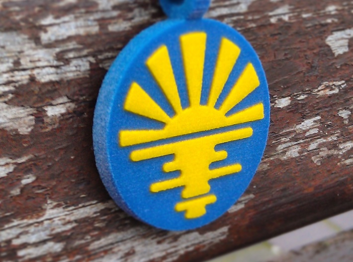 'Sunrise' Jewelry Pendant in Sandstone 3d printed