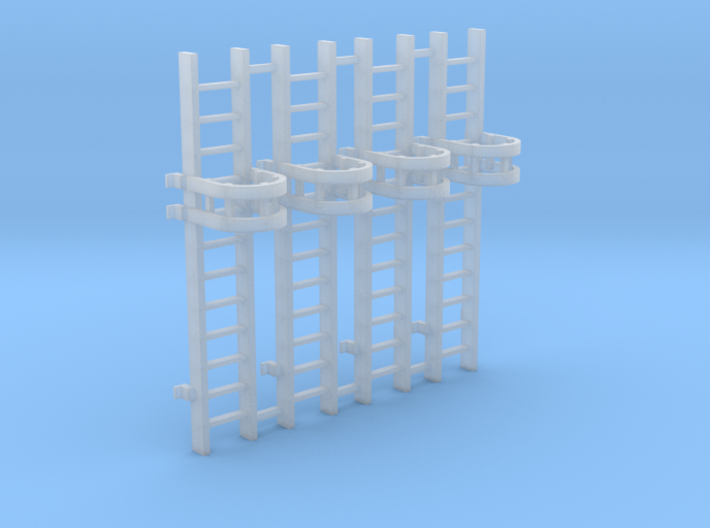 'N Scale' - (4) - 10' Caged Ladder 3d printed