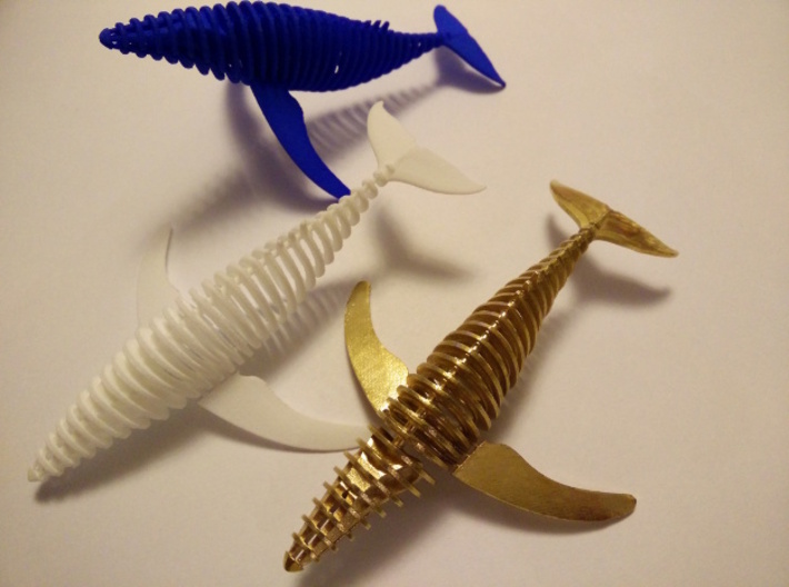 slicy bendy whale 3d printed 