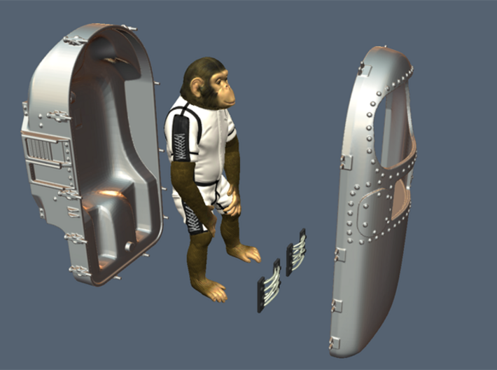 "HAM" Chimp Mercury Astronaut (Figure 130mm) 3d printed 