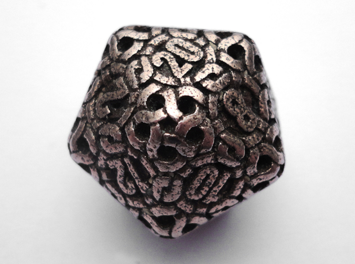 Ring d20 3d printed In Stainless Steel