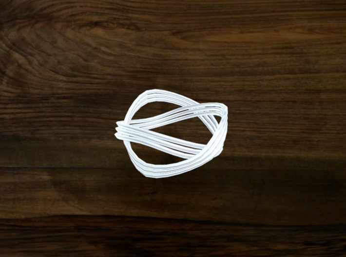 Turk's Head Knot Ring 2 Part X 3 Bight - Size 7 3d printed