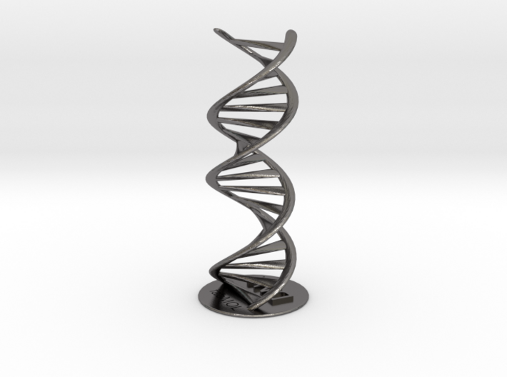 DNA double helix schematic with stand (metal) 3d printed