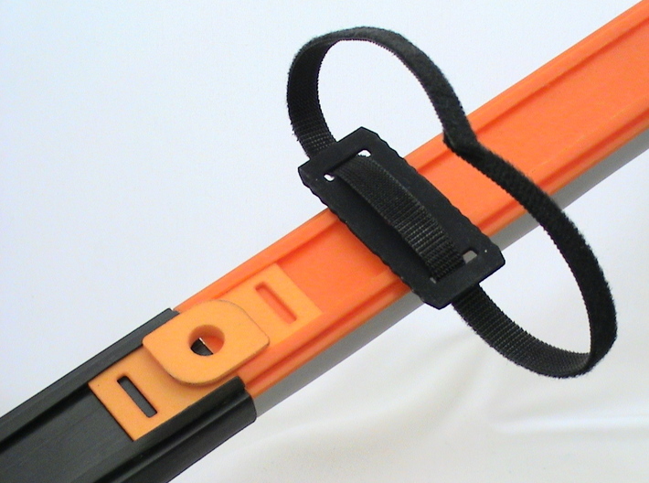 Strap Hot Wheels Track Anywhere 3d printed Connect two tracks, or support track anywhere.