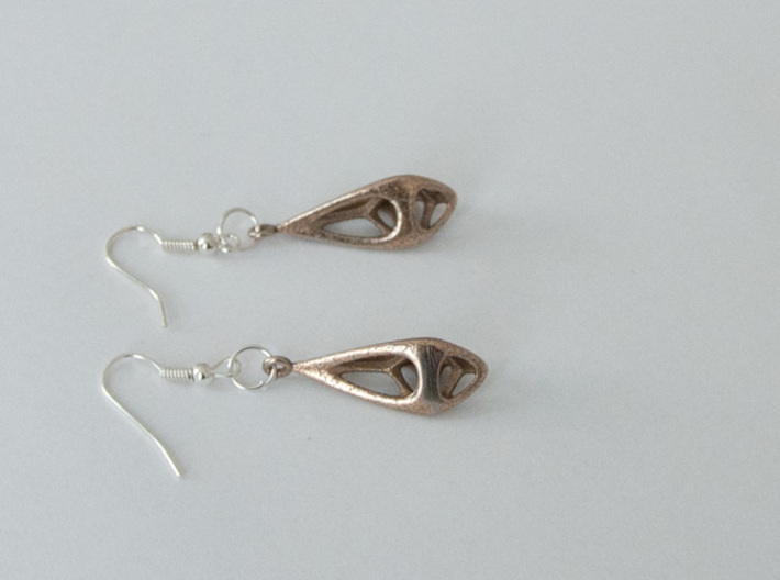 Earrings 2 3d printed stainless steel