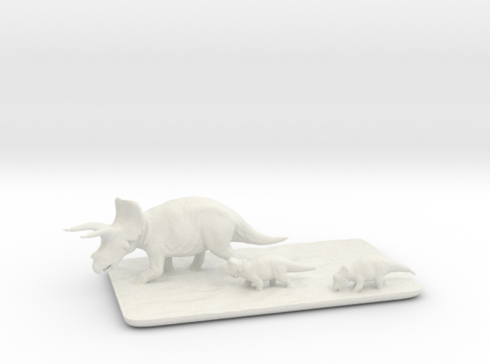 Triceratops family small 3d printed