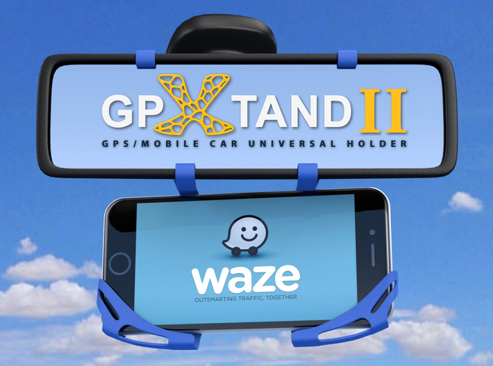 GPXtand II - Universal Mobile and GPS Car Holder 3d printed Fits in All Mobiles, All Cars and All GPS Devices - WITH OR WITHOUT CASE!