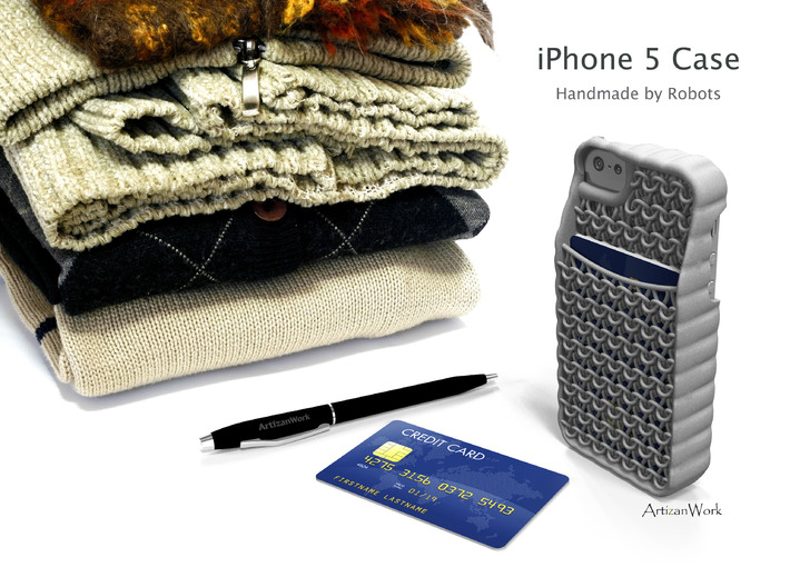 iPhone 5 - &quot;Sweater&quot; Case with Pocket 3d printed