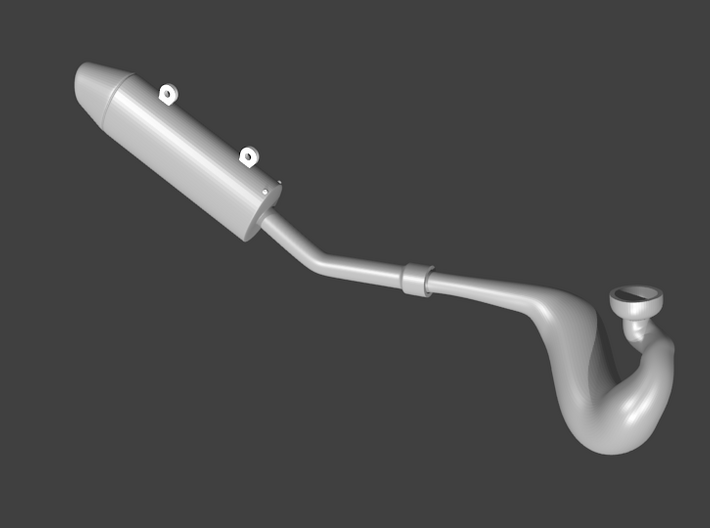 2Stroke Silencer (fits pipe) 3d printed How it looks with the pipe