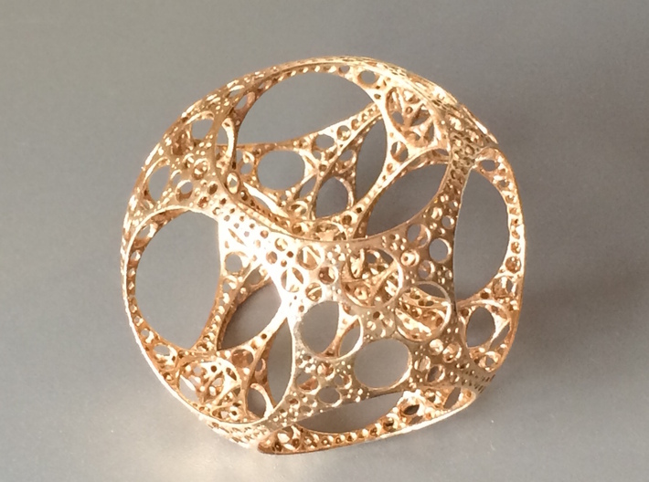 Apollonian Octahedron - Thin 3d printed Polished bronze