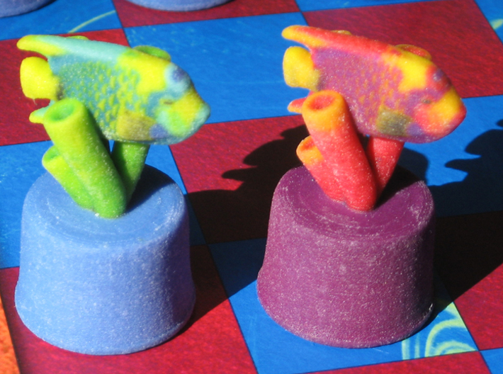 Sea Chess Pieces - Small 3d printed Queen/angelfish
