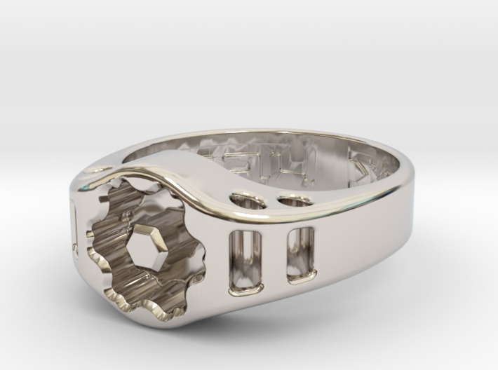 US14 Ring XIX: Tritium (Silver) 3d printed