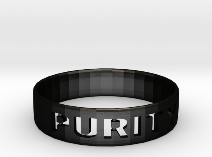 Purity Ring With Cut-Out Letters (Approx. Size: 9) 3d printed
