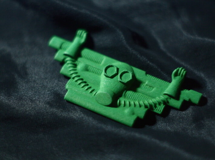Gas Mask Pectoral Necklace 3d printed Plastic army man green!