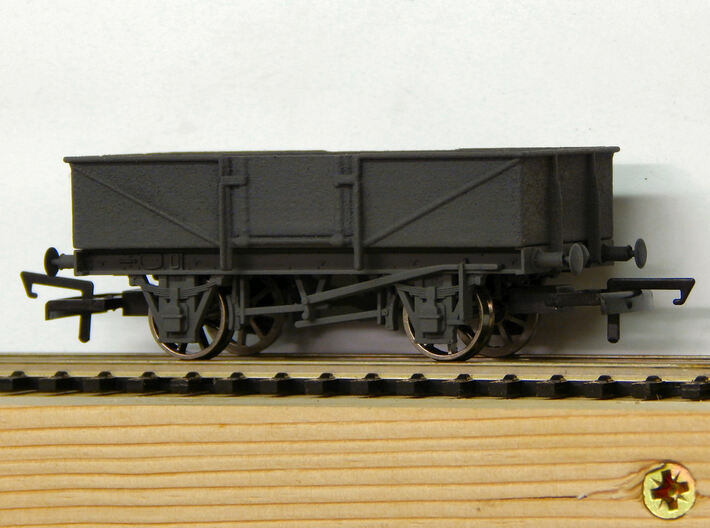 00 GWR O30 Steel Bodied Open Goods Wagon 3d printed An example of the body fitted to a Dapol Chassis (later not supplied) after painting